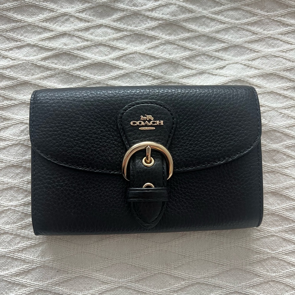 Coach Black Pebbled Leather Wallet